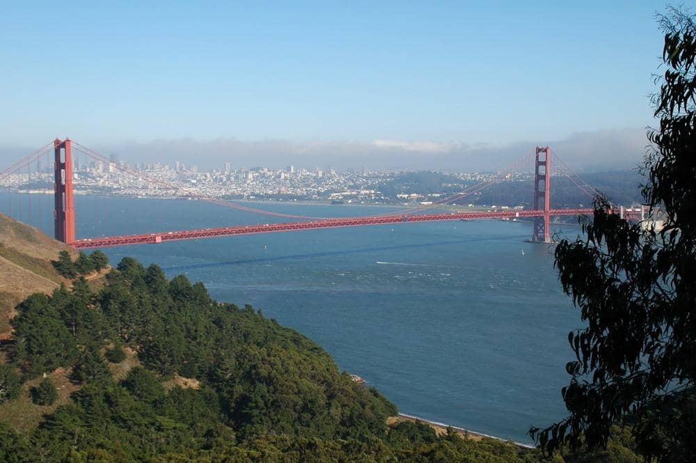 Die bekannte Golden Gate Bridge in Amerika