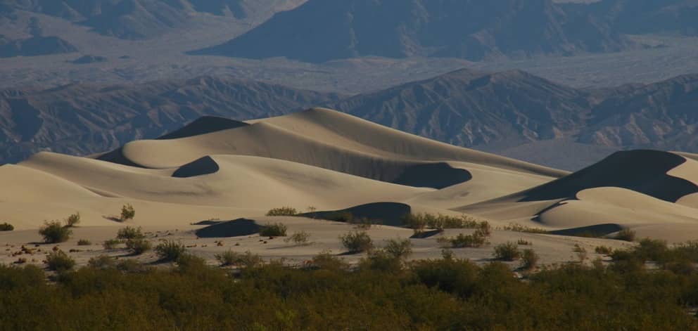 Sanddünen in der weiten Wüste in den USA